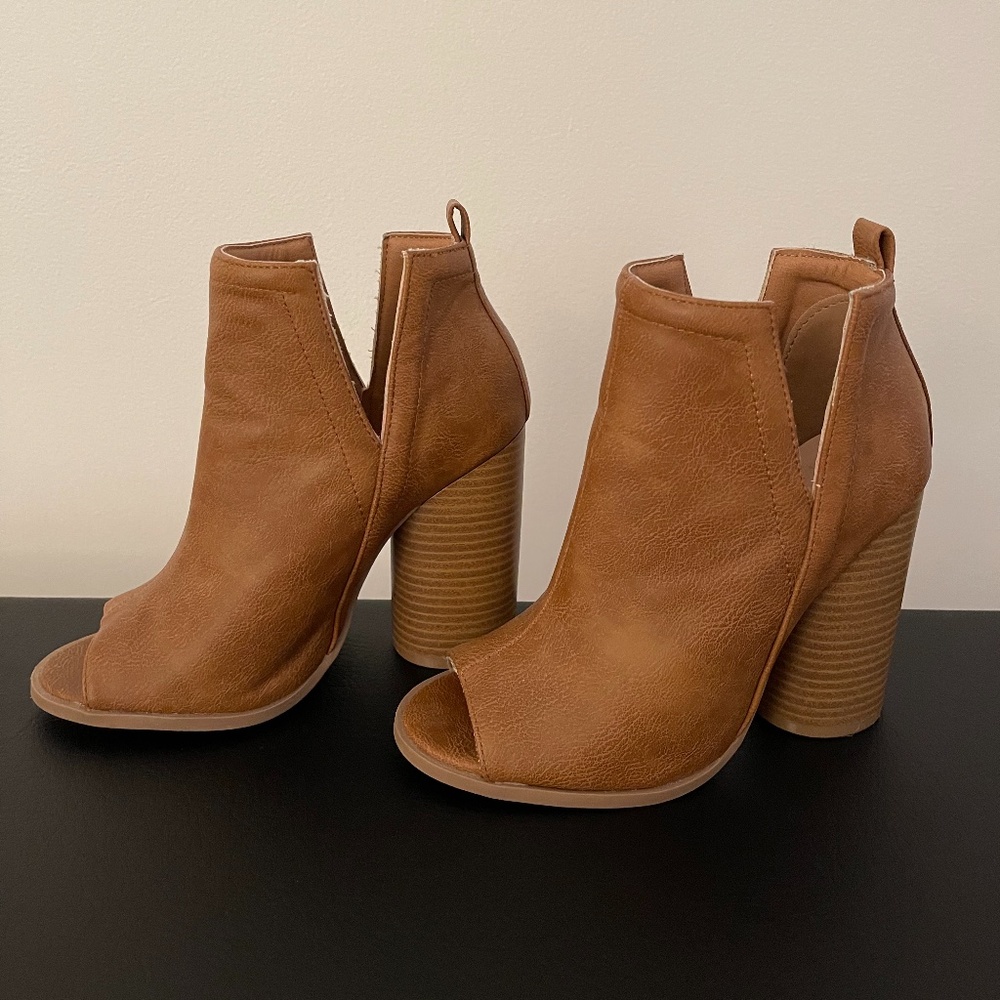 Heeled Open Toed Booties